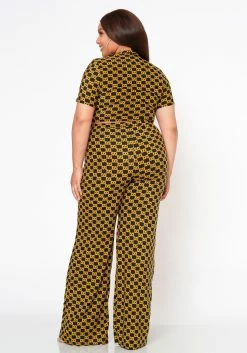 Plus Size Lavish CC Print Crop Top & Dress Pants Set -Asoph Sales Shop 2022573 001 3