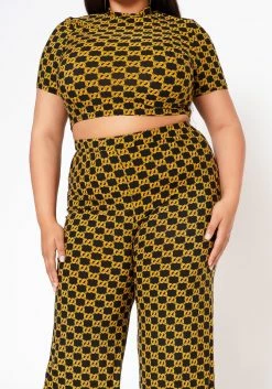 Plus Size Lavish CC Print Crop Top & Dress Pants Set -Asoph Sales Shop 2022573 001 4