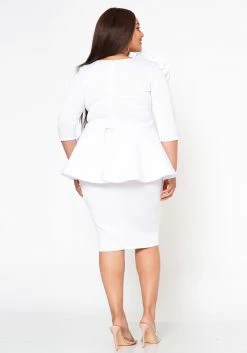 Plus Size Blossomed Floral Ascent Peplum Dress -Asoph Sales Shop 2022575 002 4