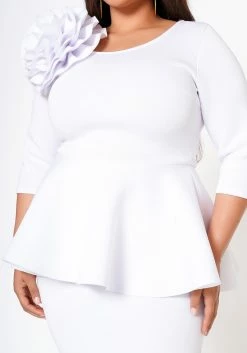 Plus Size Blossomed Floral Ascent Peplum Dress -Asoph Sales Shop 2022575 002 5