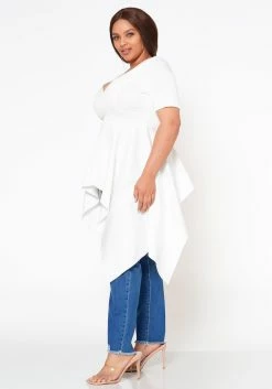 Plus Size Asymmetric Peplum Top -Asoph Sales Shop 2022580 003 2