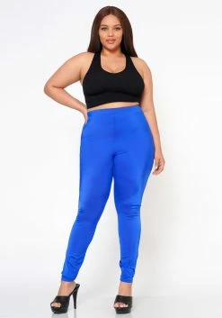 Plus Size Posh Stretch Satin Slim Pants -Asoph Sales Shop 2022581 002 3