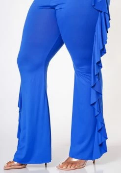 Plus Size Racerback Top & Ruffle Trim Pants Set -Asoph Sales Shop 2022589 002 5