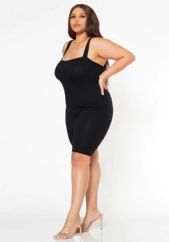 Plus Size Simply Flawless Cotton Cami Romper -Asoph Sales Shop 2022590 001 2