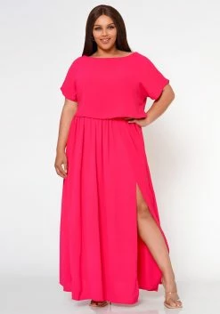 Plus Size Sincere Crop Blouse & Flare Maxi Skirt Set 8 Plus Size Sincere Crop Blouse & Flare Maxi Skirt Set -Asoph Sales Shop 2022594 002 2