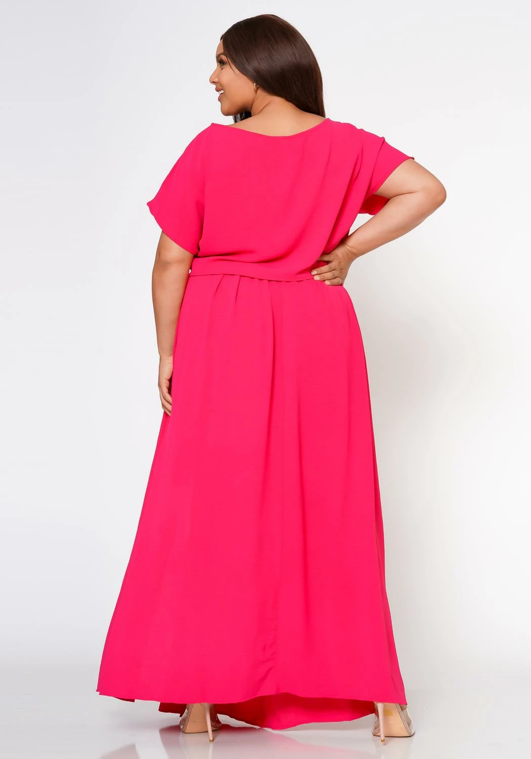 Plus Size Sincere Crop Blouse & Flare Maxi Skirt Set 5 Plus Size Sincere Crop Blouse & Flare Maxi Skirt Set - Image 5