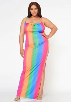 Plus Size Colorful Aura Cowl Neck Maxi Dress -Asoph Sales Shop 2022596 001 2