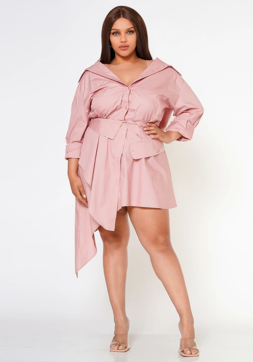Plus Size Fashion Statement Button Front Dress 2 Plus Size Fashion Statement Button Front Dress - Image 2