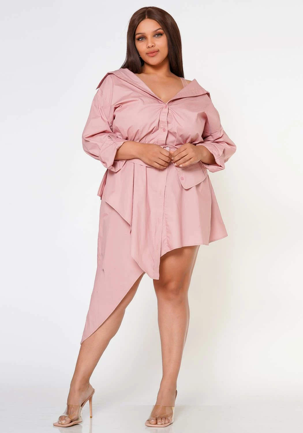 Plus Size Fashion Statement Button Front Dress 1 Plus Size Fashion Statement Button Front Dress