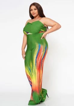 Plus Size Multi Print Flare Cami Jumpsuit -Asoph Sales Shop 2022603 001 2