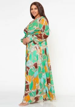 Plus Size Multi Chainlink Pattern Fit & Flare Maxi Dress -Asoph Sales Shop 2022606 002 3