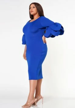 Plus Size Elegant Form Fitting Midi Dress -Asoph Sales Shop 2022614 004 3