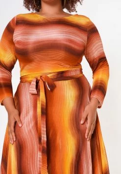 Plus Size Wave Pattern Fit & Flare Maxi Dress -Asoph Sales Shop 2022615 001 5