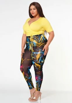 Plus Size Wrap Around Top & Leggings Set -Asoph Sales Shop 2022622 001 3