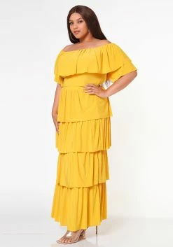 Plus Size Tiered Ruffle Top And Skirt Set -Asoph Sales Shop 2022623 003 3
