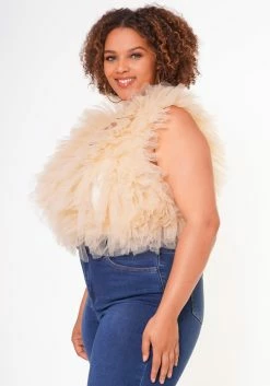Plus Size Ruffle Tulle Sleeveless Bodysuit -Asoph Sales Shop 2022624 002 3