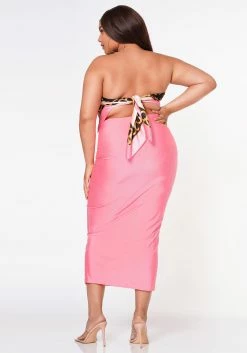 Plus Size Bandeau Scarf Top & Bodycon Maxi Skirt Set -Asoph Sales Shop 2022625 001 3