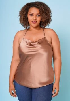 Plus Size Satin Cowl Neck Cami Top -Asoph Sales Shop 2022628 002 3