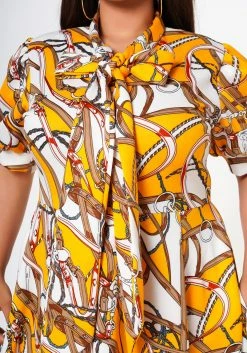 Plus Size Multi Print Bow Collar Flare Dress 9 Plus Size Multi Print Bow Collar Flare Dress -Asoph Sales Shop 2022632 001 5