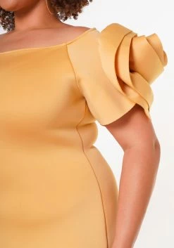 Plus Size Ruffle Flower Shoulder Midi Dress -Asoph Sales Shop 2022638 003 6