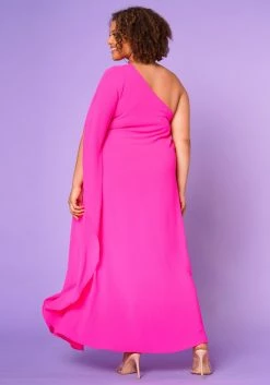 Plus Size One Shoulder Maxi Flare Dress -Asoph Sales Shop 2022644 003 5