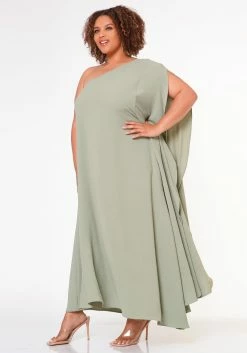 Plus Size One Shoulder Maxi Flare Dress -Asoph Sales Shop 2022644 004 3