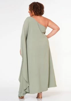 Plus Size One Shoulder Maxi Flare Dress -Asoph Sales Shop 2022644 004 4