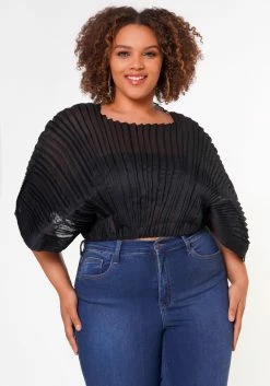 Plus Size Pleated Dolman Sleeve Top -Asoph Sales Shop 2022648 001 3