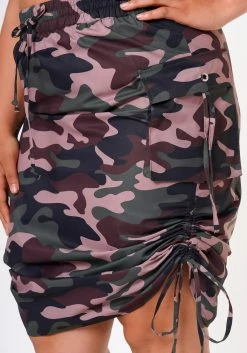 Plus Size Drawstring Side Camo Skirt -Asoph Sales Shop 2022649 001 5