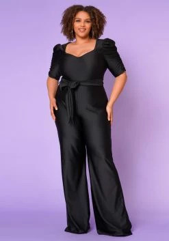 Plus Size Sweetheart Neck Satin Jumpsuit -Asoph Sales Shop 2022654 001 2