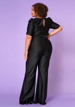 Plus Size Sweetheart Neck Satin Jumpsuit -Asoph Sales Shop 2022654 001 4