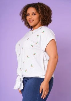 Plus Size Summer Shoulder Tee -Asoph Sales Shop 2022655 001 2