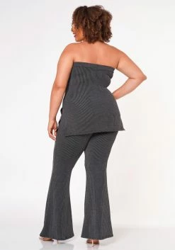 Plus Size Tube Top & Flare Leggings Ribbed Knit Set -Asoph Sales Shop 2022658 001 3