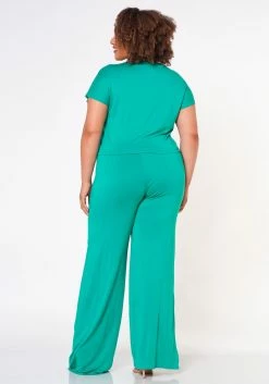 Plus Size Comfortable Short Sleeve Tee & Pants Set -Asoph Sales Shop 2022659 002 3