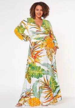 Plus Size Summer Leaf Two Piece Set -Asoph Sales Shop 2022666 001 2