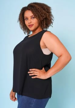 Plus Size Relaxed Fit Sleeveless Shirt -Asoph Sales Shop 2022681 001 2