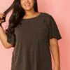Pleione Plus Size Bell Sleeve Casual Top
