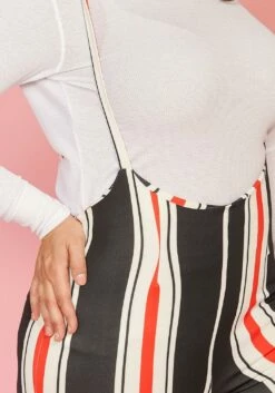 Plus Size Stripe Flared Overall Pants -Asoph Sales Shop 2005416 144 4