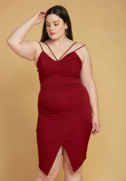 Asoph Plus Size Strappy Crop Top & Skirt Two Piece Set