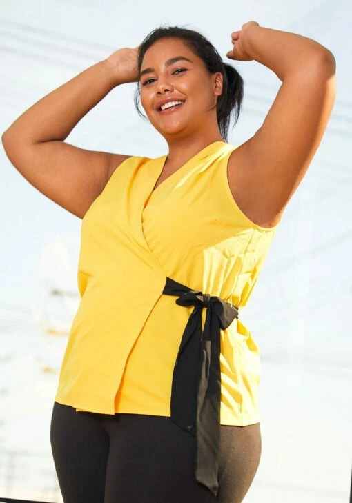 Pleione Plus Size Womens Crepe Wrap Blouse -Asoph Sales Shop 2006693 105 1