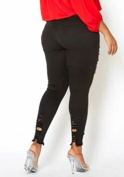 Vibrant Plus Size Ankle Distressed Favorite Mid Rise Jeans 8 Vibrant Plus Size Ankle Distressed Favorite Mid Rise Jeans -Asoph Sales Shop 2013661 001 3