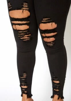 Vibrant Plus Size Ankle Distressed Favorite Mid Rise Jeans 9 Vibrant Plus Size Ankle Distressed Favorite Mid Rise Jeans -Asoph Sales Shop 2013661 001 4