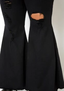 Vibrant Plus Size Bell Bottom Distressed Denim Jeans -Asoph Sales Shop 2013667 001 3