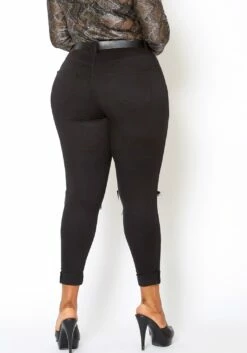 Vibrant Mid Rise Knee Distressed Plus Size Skinny Jean 7 Vibrant Mid Rise Knee Distressed Plus Size Skinny Jean -Asoph Sales Shop 2013673 001 2