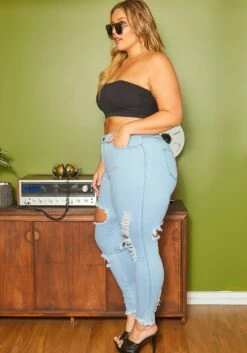 Vibrant Plus Size Front & Back Distress Hem Jean -Asoph Sales Shop 2013679 940 3