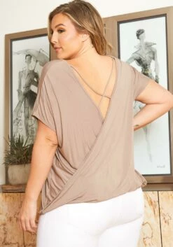 Asoph Plus Size Cross Lace Open Back Design Shirt -Asoph Sales Shop 2016924 118 2