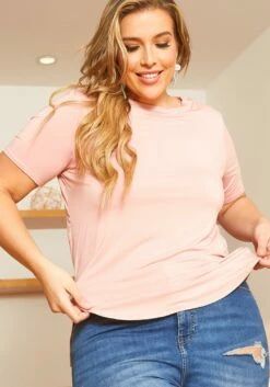 Asoph Plus Size Windowpane Cut Out Design Shirt