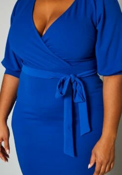 Plus Size V Neck Wrap Bodycon Mini Dress 9 Plus Size V Neck Wrap Bodycon Mini Dress -Asoph Sales Shop 2017244 001 4