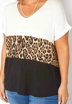 Asoph Plus Size Print Block Casual Tee Shirt -Asoph Sales Shop 2017350 361 4