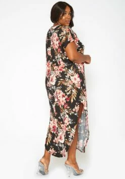 Asoph Plus Size Spring Floral Print Tee Shirt Maxi Dress -Asoph Sales Shop 2017418 001 3